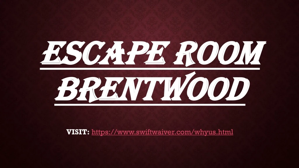 escape room brentwood