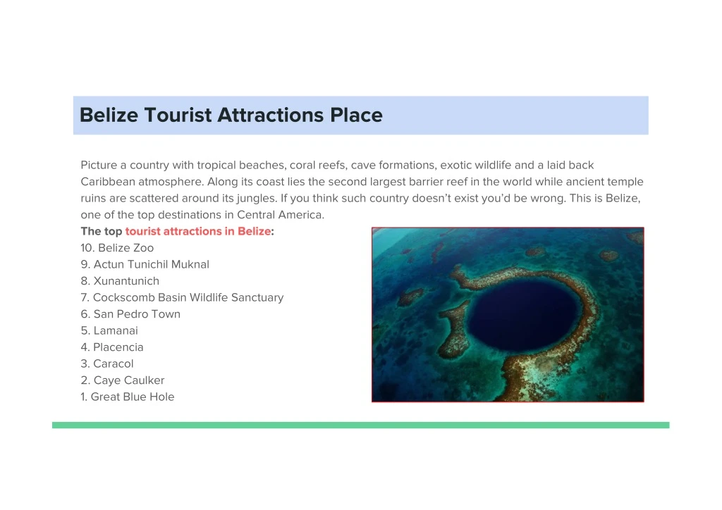 belize tourist attractions place