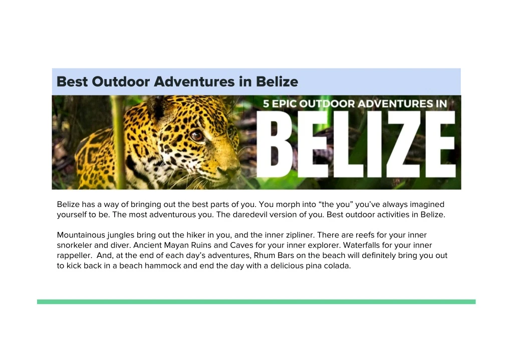 best outdoor adventures in belize
