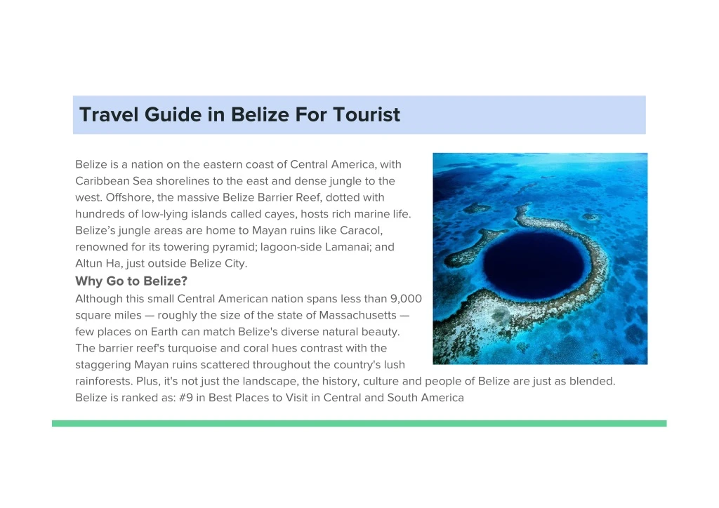 travel guide in belize for tourist