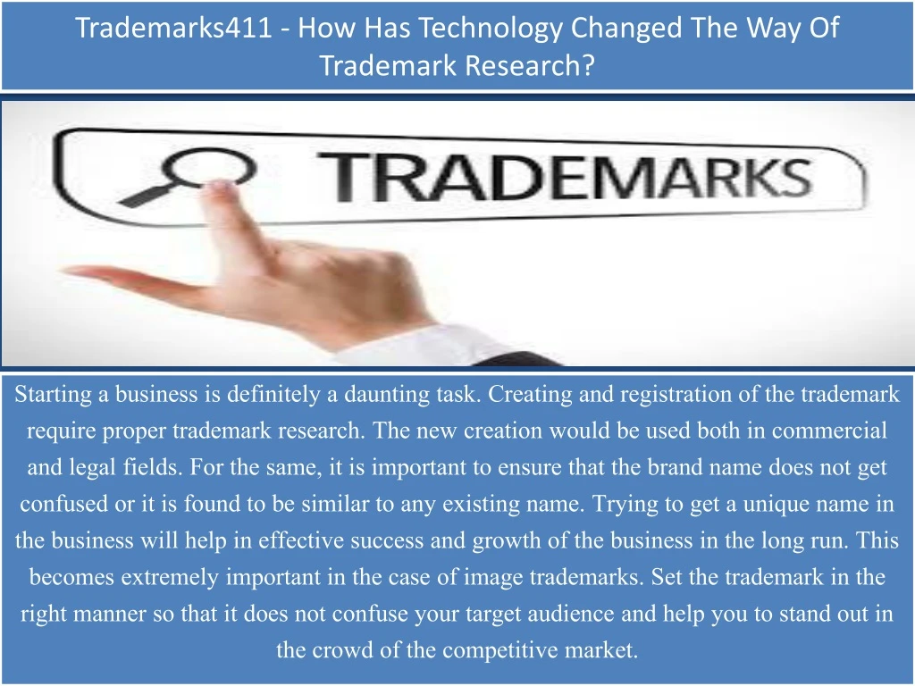 trademarks411 how has technology changed the way of trademark research