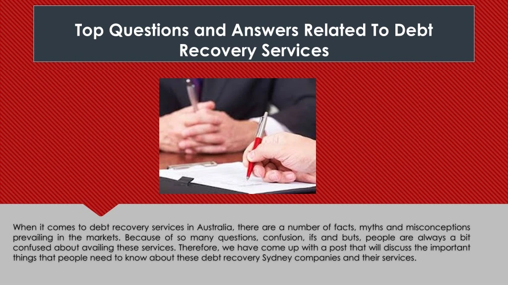 top questions and answers related to debt recovery services