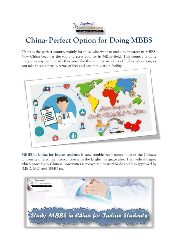 China- Perfect Option for Doing MBBS