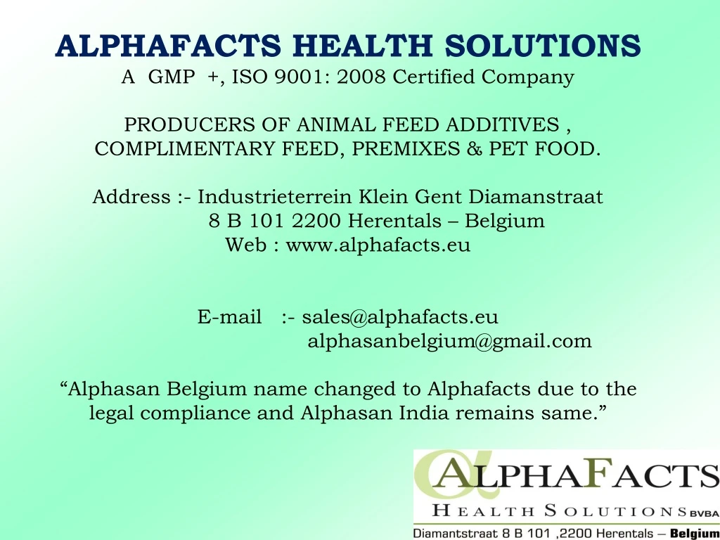 alphafacts health solutions a gmp iso 9001 2008
