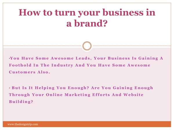 How to turn your business in a brand?
