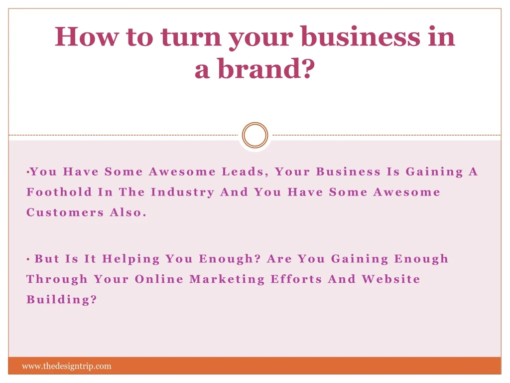 how to turn your business in a brand
