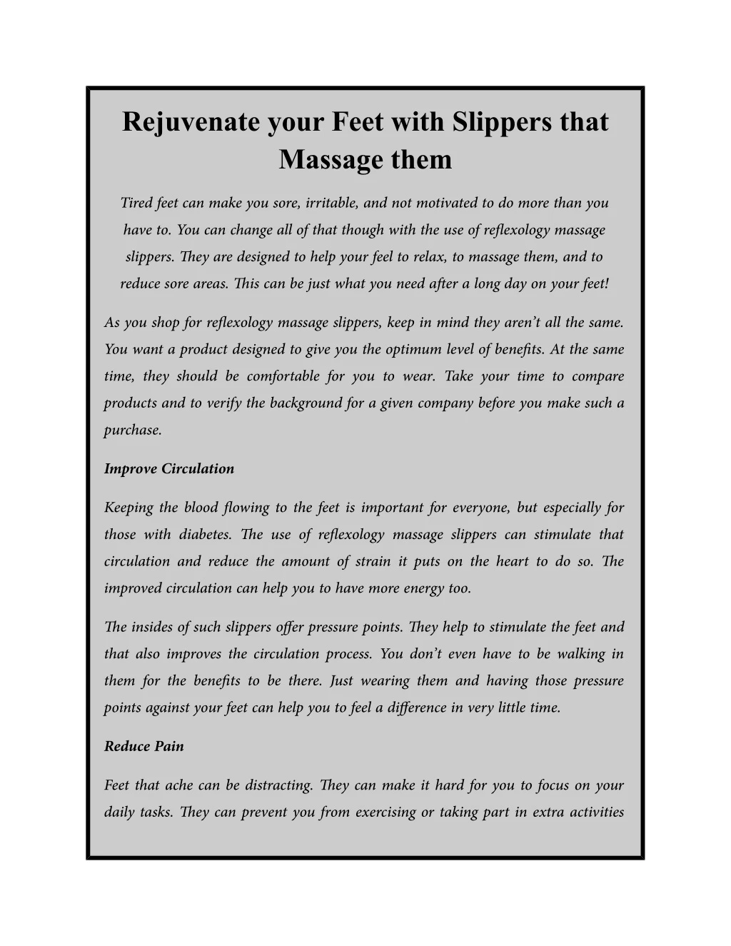 rejuvenate your feet with slippers that massage