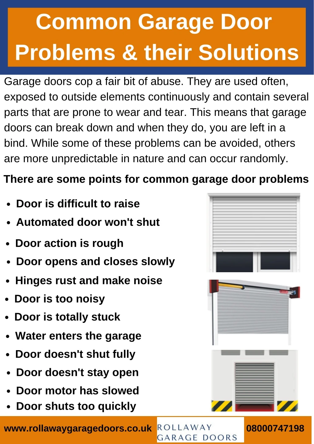 common garage door problems their solutions