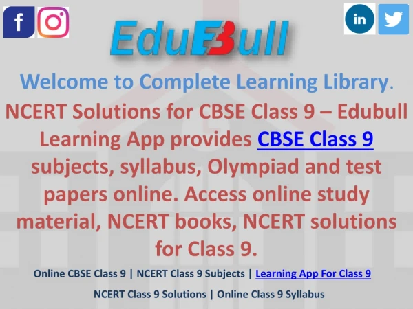 Class 9 NCERT Solutions | CBSE Class 9 NCERT Books