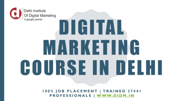 Digital Marketing Training Institute in Pitampura