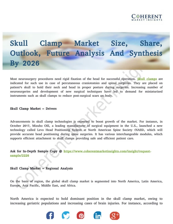 Skull Clamp Market Adopts Innovation to Stay Competitive Forecast 2026