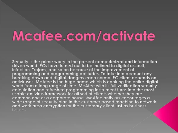 McAfee.com/Activate - Download & Activate McAfee Product