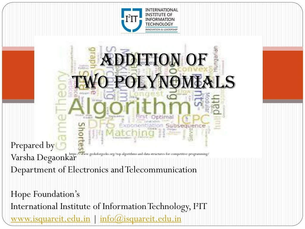 addition of two polynomials