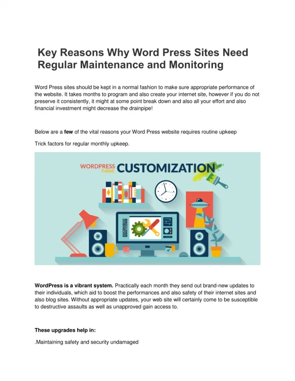 Key Reasons Why Word Press Sites Need Regular Maintenance and Monitoring