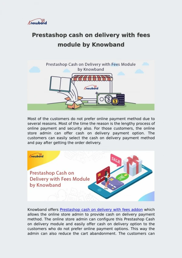 Prestashop cash on delivery with fees module by Knowband