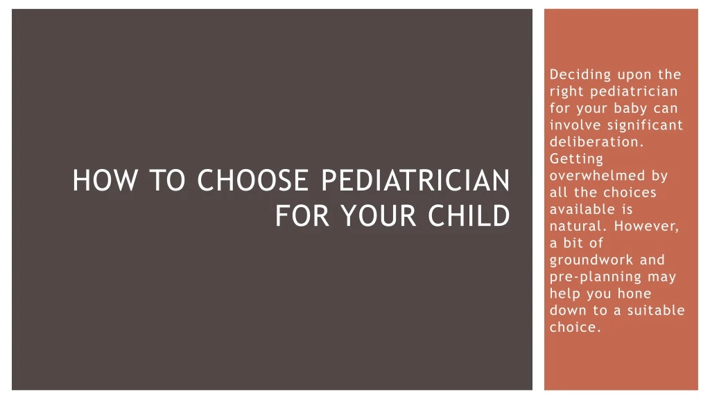 how to choose pediatrician for your child