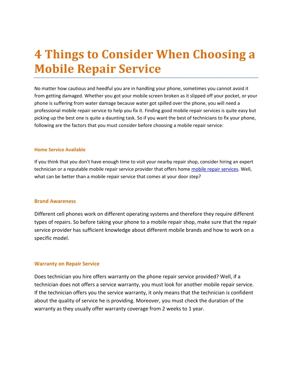 4 things to consider when choosing a mobile