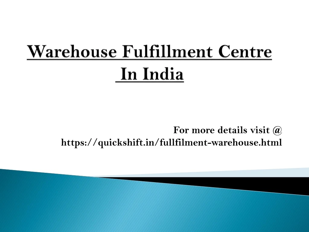 warehouse fulfillment centre in india