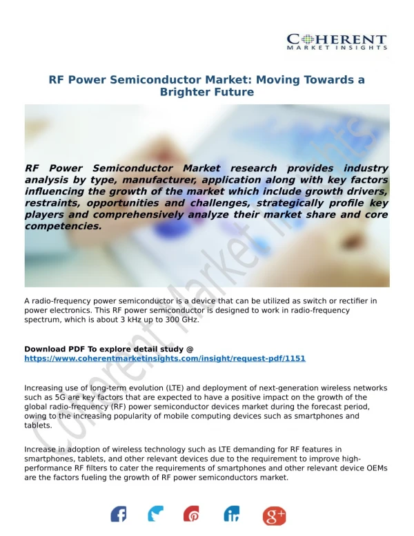 RF Power Semiconductor Market: Moving Towards a Brighter Future