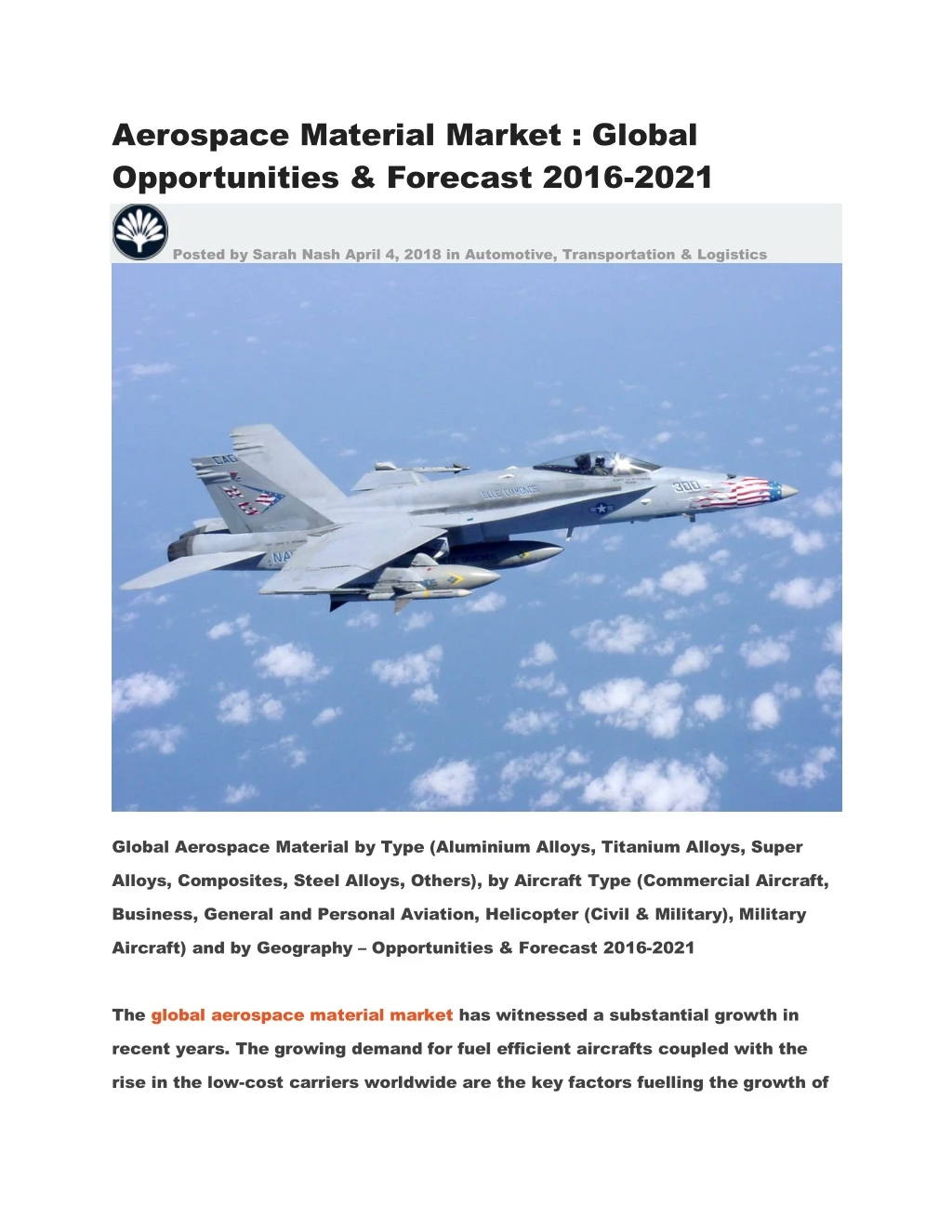 aerospace material market global opportunities