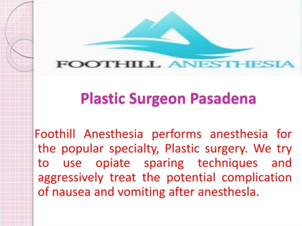 plastic surgeon pasadena