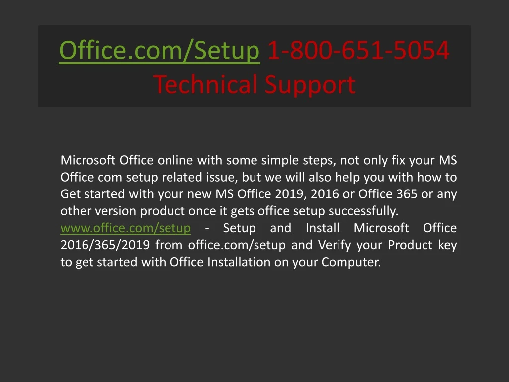 office com setup 1 800 651 5054 technical support