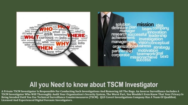 All you Need to know about TSCM Investigator