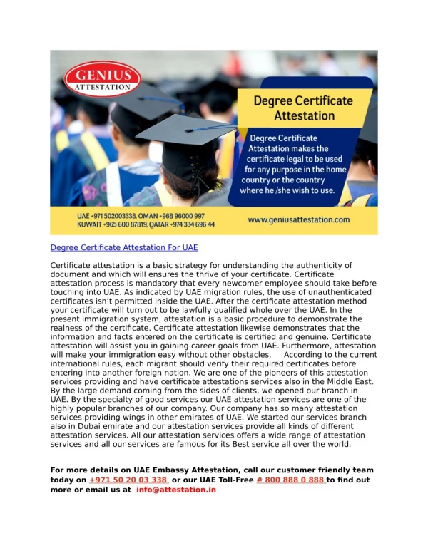 degree certificate attestation for uae