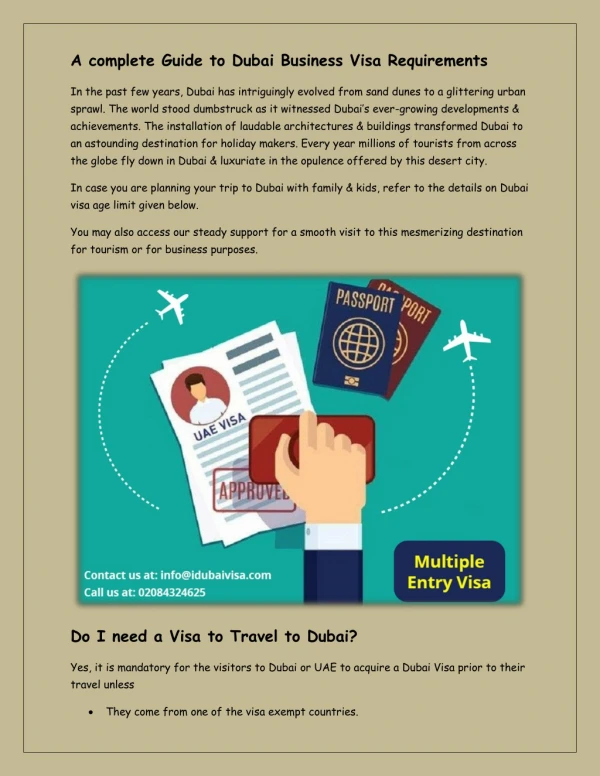 A complete Guide to Dubai Business Visa Requirements