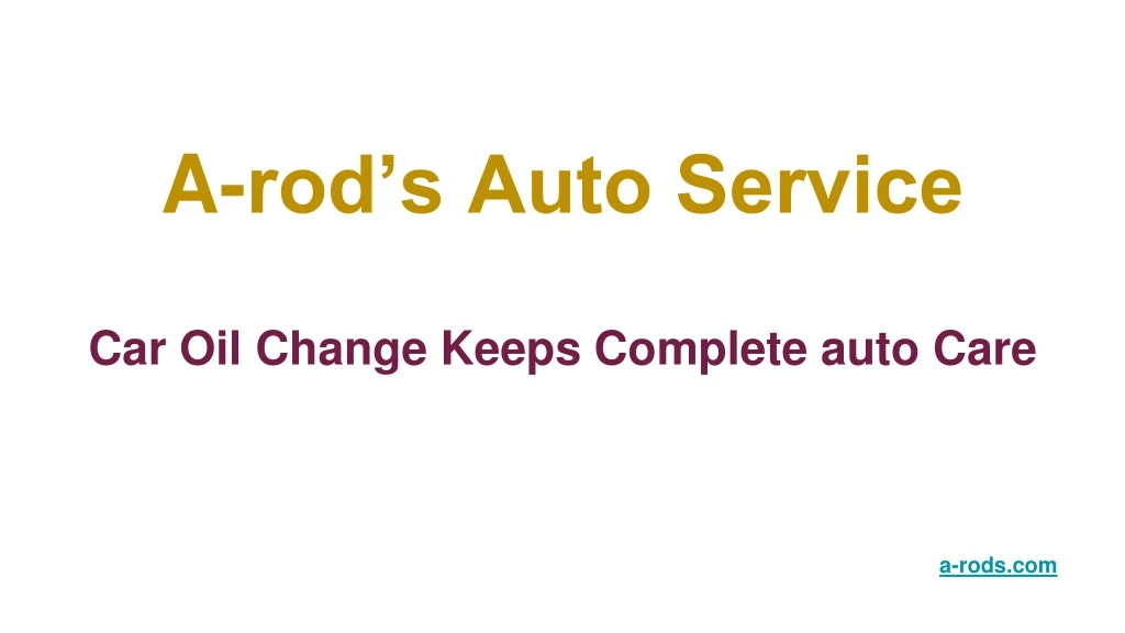 a rod s auto service
