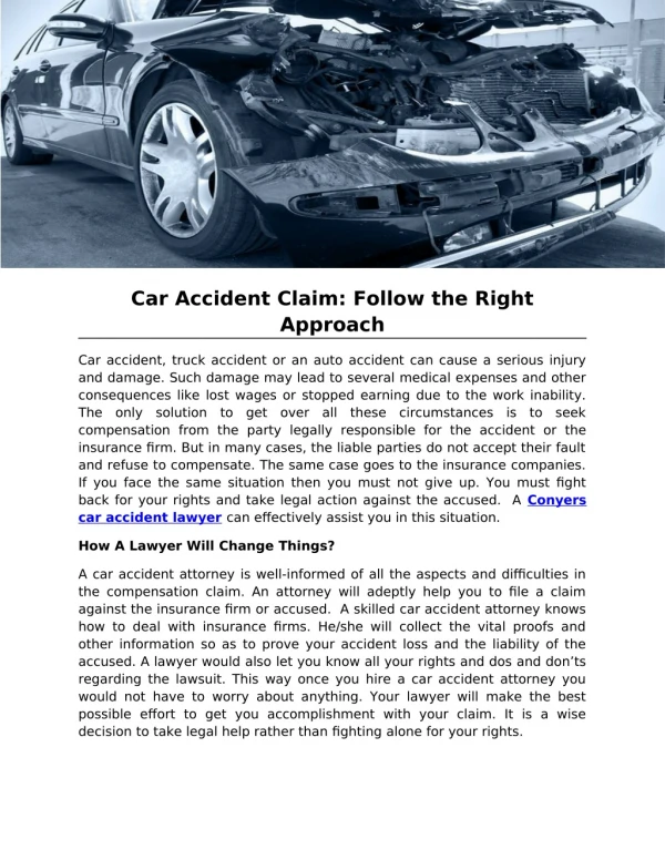 Car Accident Claim: Follow the Right Approach