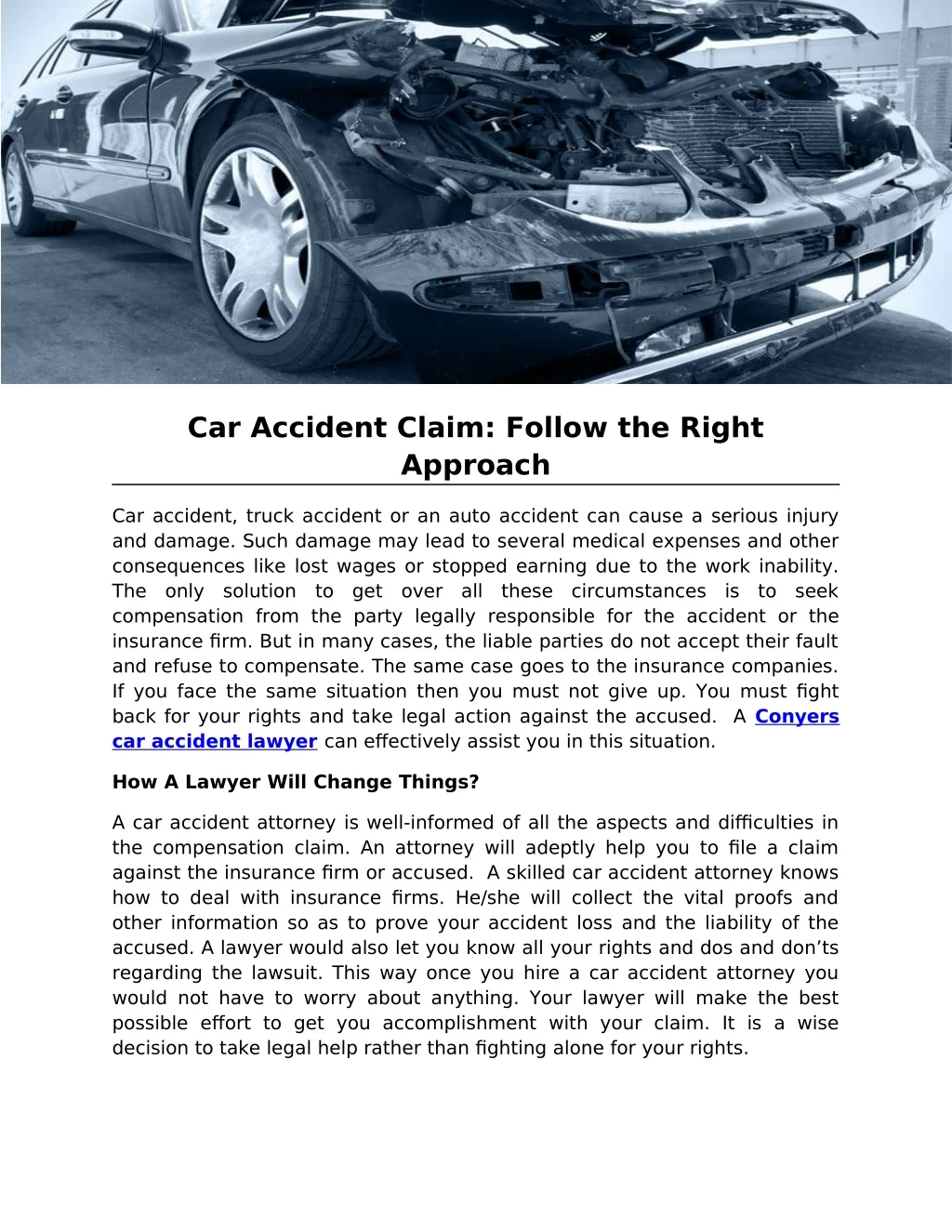 car accident claim follow the right approach