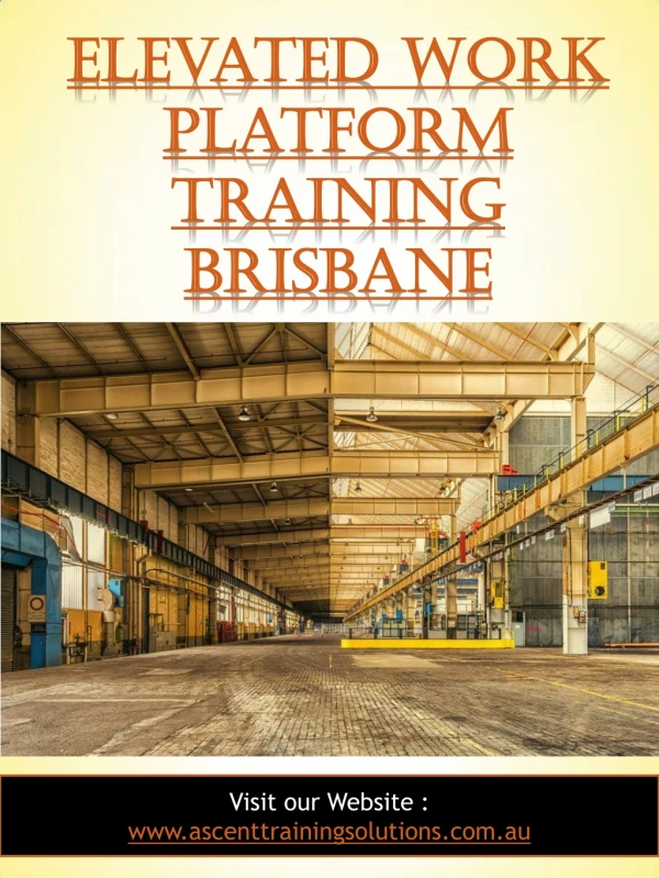Elevated Work Platform Training Brisbane