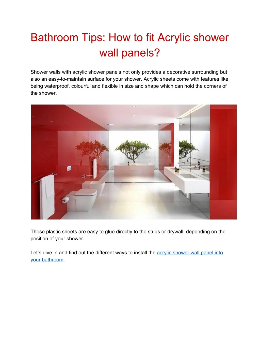 bathroom tips how to fit acrylic shower wall