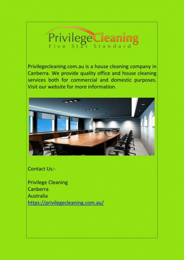 House Cleaning Company in Canberra | Privilegecleaning.com.au
