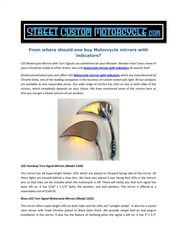 motorcycle mirrors with indicators