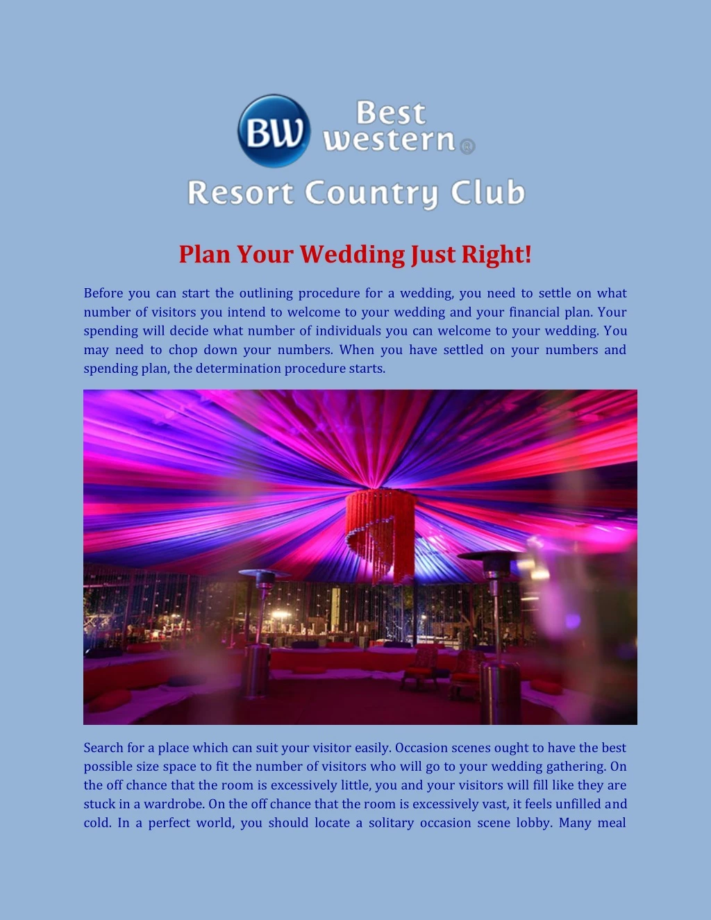 plan your wedding just right