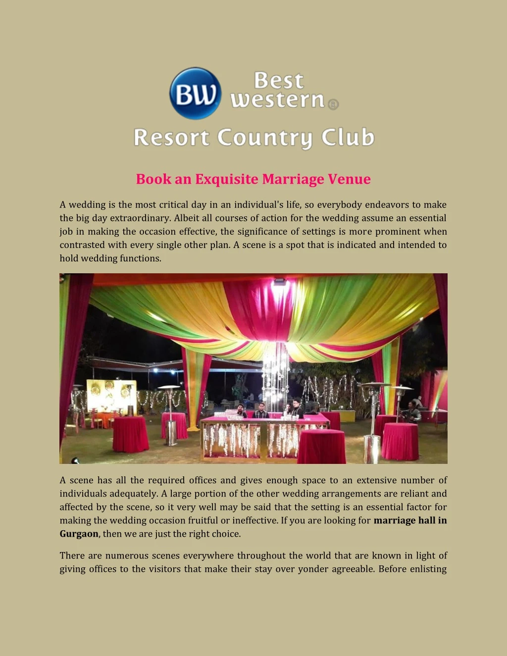 book an exquisite marriage venue