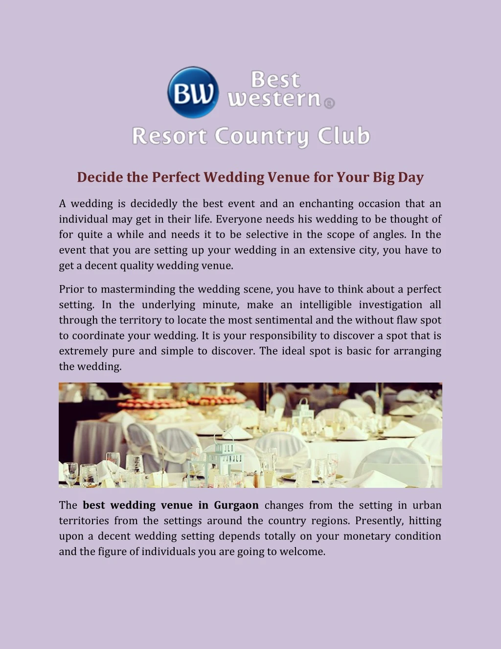 decide the perfect wedding venue for your big day