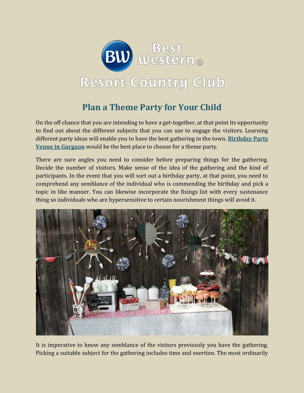 plan a theme party for your child