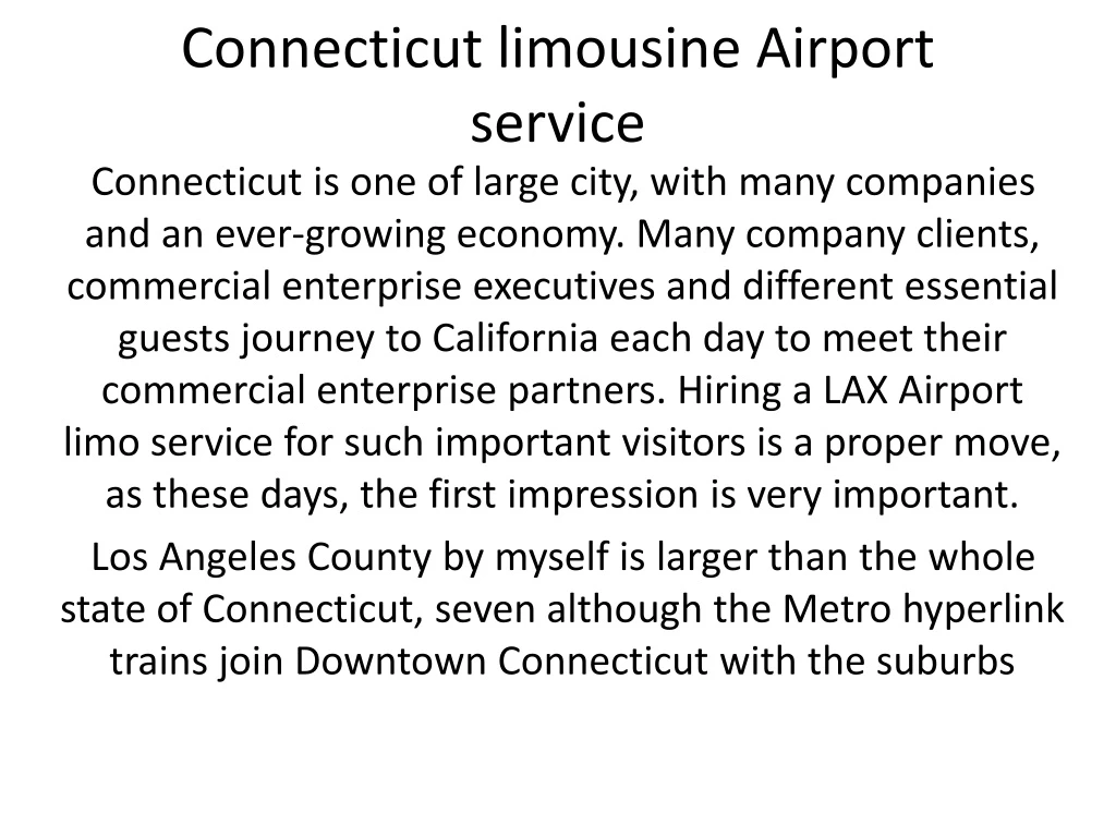 connecticut limousine airport service