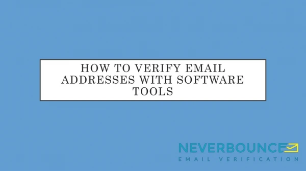 How to verify email addresses with software tools
