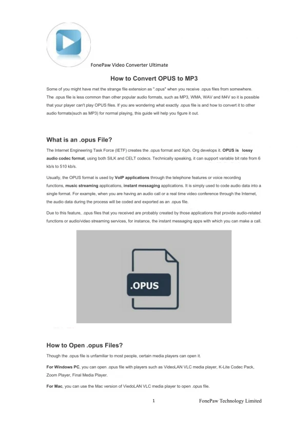 How to Convert OPUS to MP3