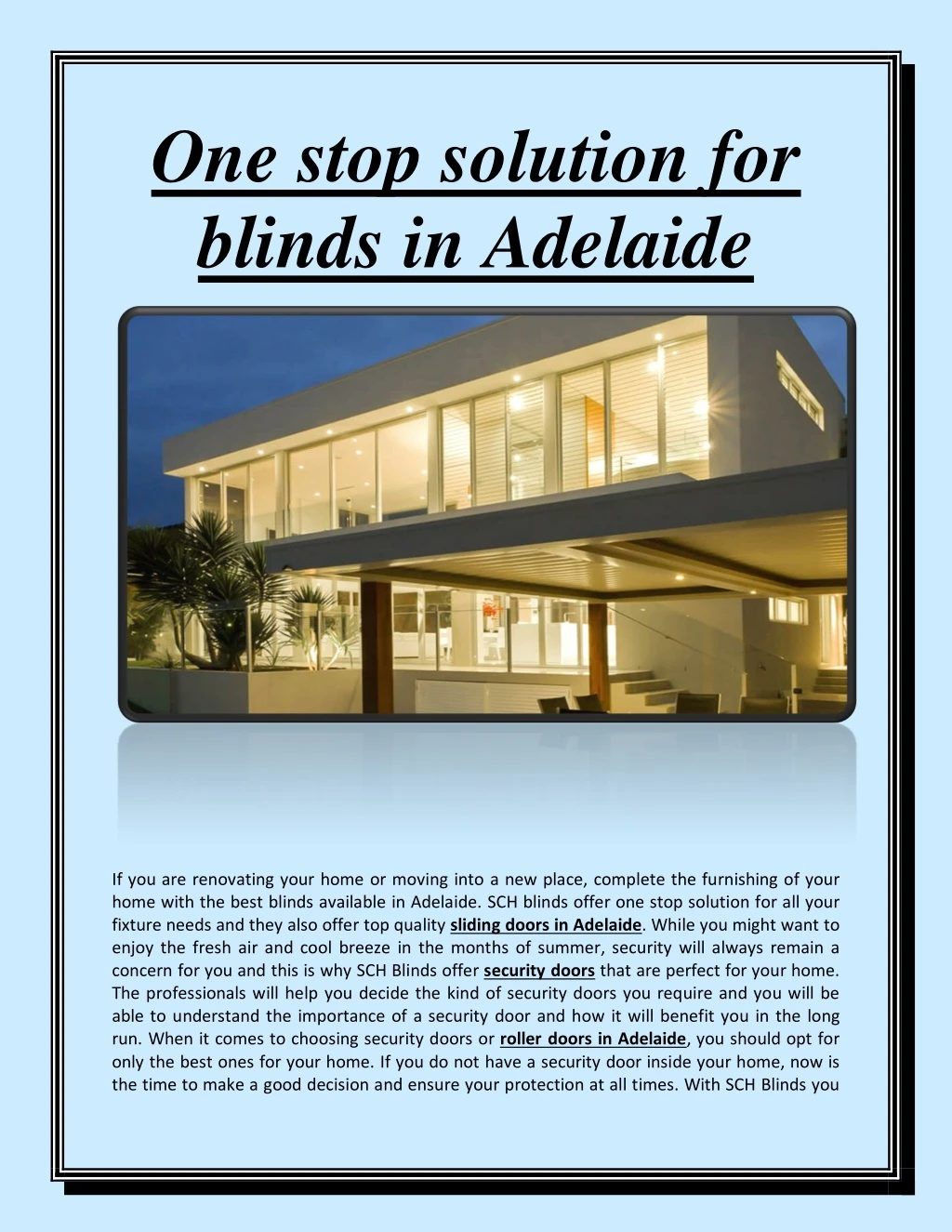 one stop solution for blinds in adelaide