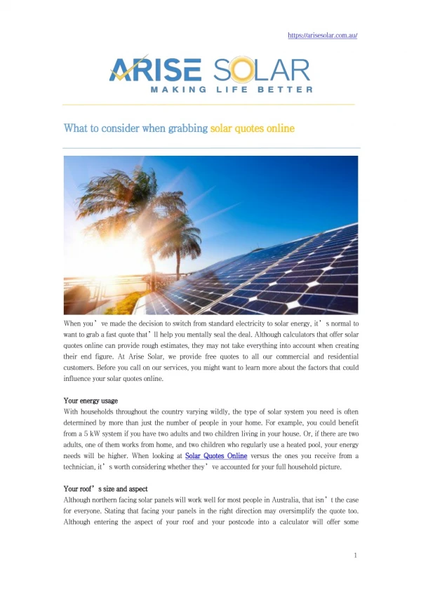 What to consider when grabbing solar quotes online