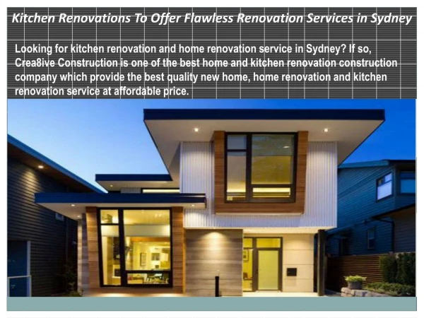 Kitchen Renovations To Offer Flawless Renovation Services in Sydney