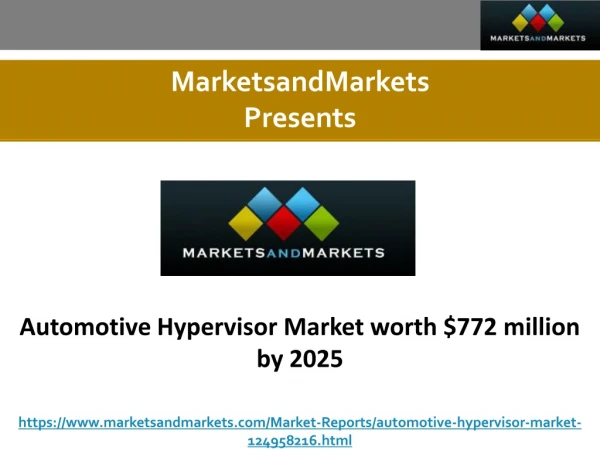 Automotive Hypervisor Market worth $772 million by 2025