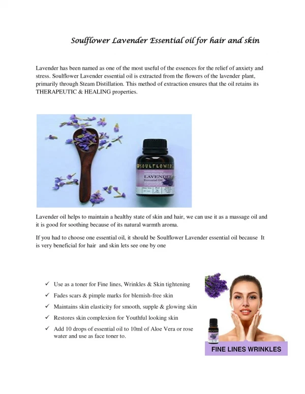 Soulflower Lavender Essential Oil for Hair and Skin