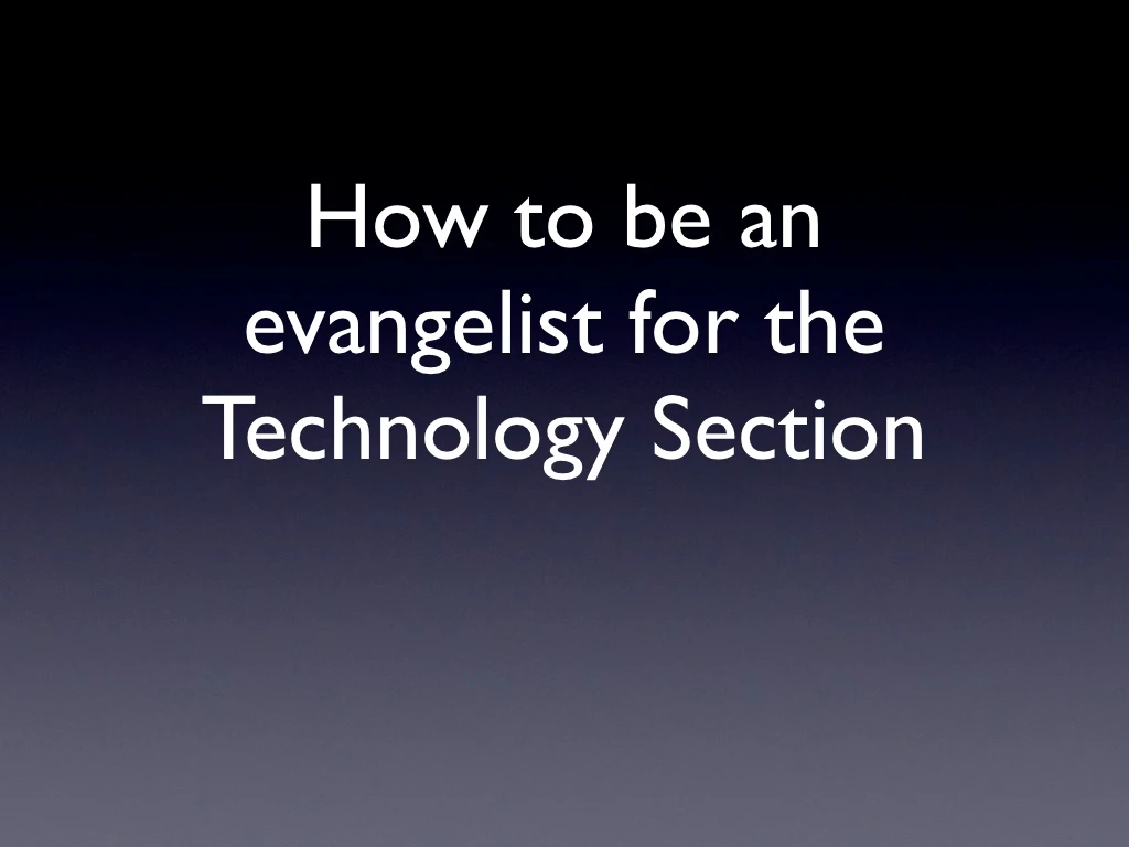 how to be an evangelist for asae