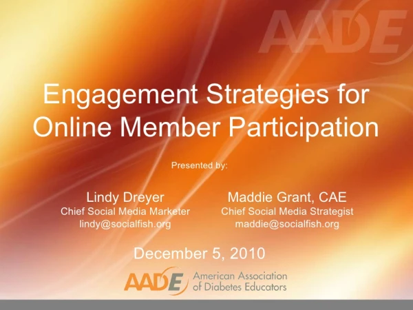 Building Community Online: AADE
